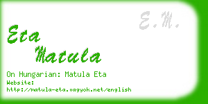 eta matula business card